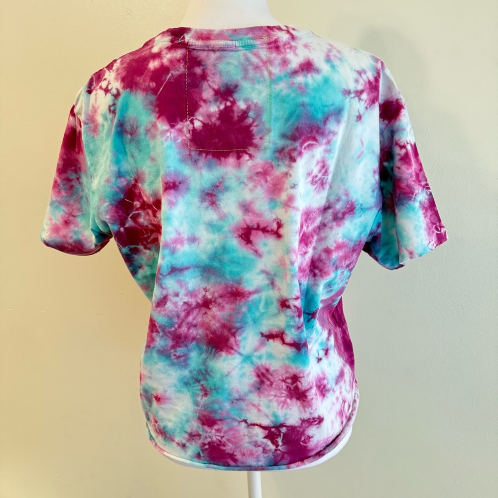 AVIATOR BATION BLUE PINK WHITE TIE DYE RAINBOW TEE SHIRT - Picture 5 of 9